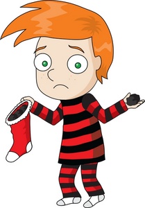 Free Child Clipart Image   Child With A Lump Of Coal In His Stocking