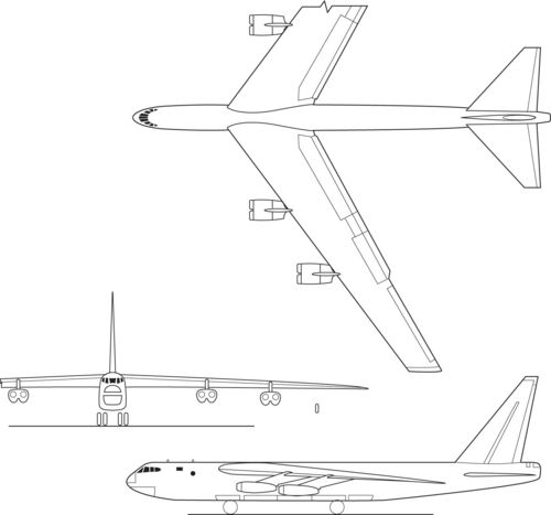 Plane Lineart B 52 Mothership A Public Domain Png Image