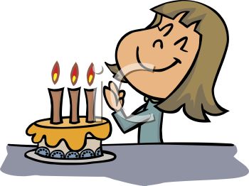 Royalty Free Clip Art Image  Birthday Girl Making A Wish