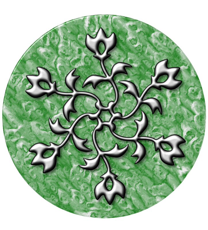 Silver Design On Jade