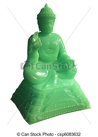 Statue Of A Green Jade Buddha 3d    Csp6083632   Search Clipart    