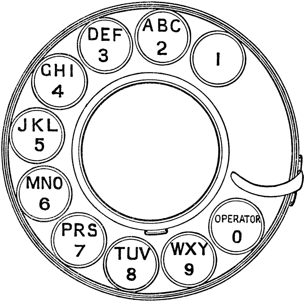 Telephone Rotary Dial   Clipart Etc