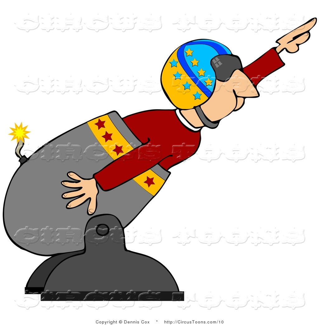Circus Clipart Of A Man Cannonball In A Cannon By Djart    10