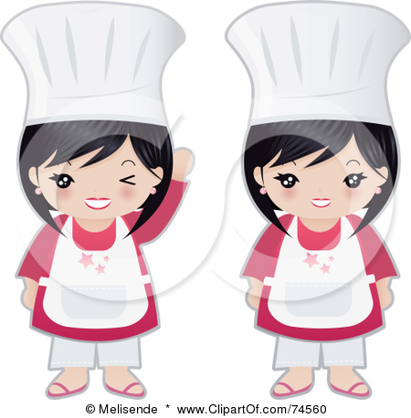 Clipart Illustration Of A Digital Collage Of A Little Asian Chef Girl