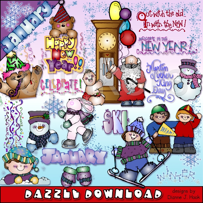 Dazzle Daze Clipart For All 12 Months By Dj Inkers