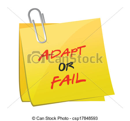 Eps Vectors Of Adapt Or Fail Post Message Illustration Design Over A