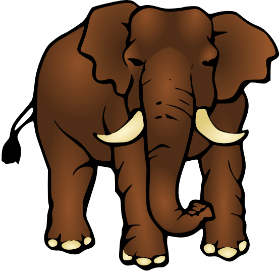 Free Large Brown Elephant Clip Art