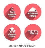 Kosher Food Product Icons Natural Meal Symbol   Kosher Food   