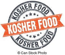 Kosher Food Round Orange Grungy Vintage Isolated Stamp Clipart Vector