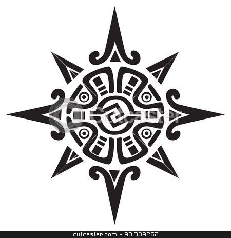 Mayan Or Incan Symbol Of A Sun Or Star Stock Vector Clipart Mayan Or
