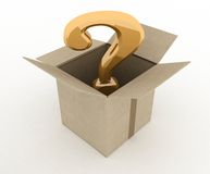 Open Box With Question Mark Inside Royalty Free Stock Photos