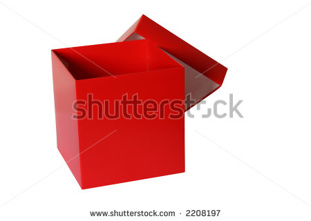 Open Empty Red Box Photo Isolated On White   Stock Photo