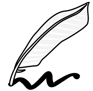 Script Clipart Clipart Quill Bw Png