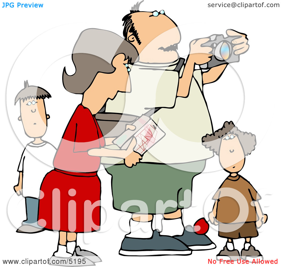 Traveling Family On Vacation With Their Children Clipart By Djart