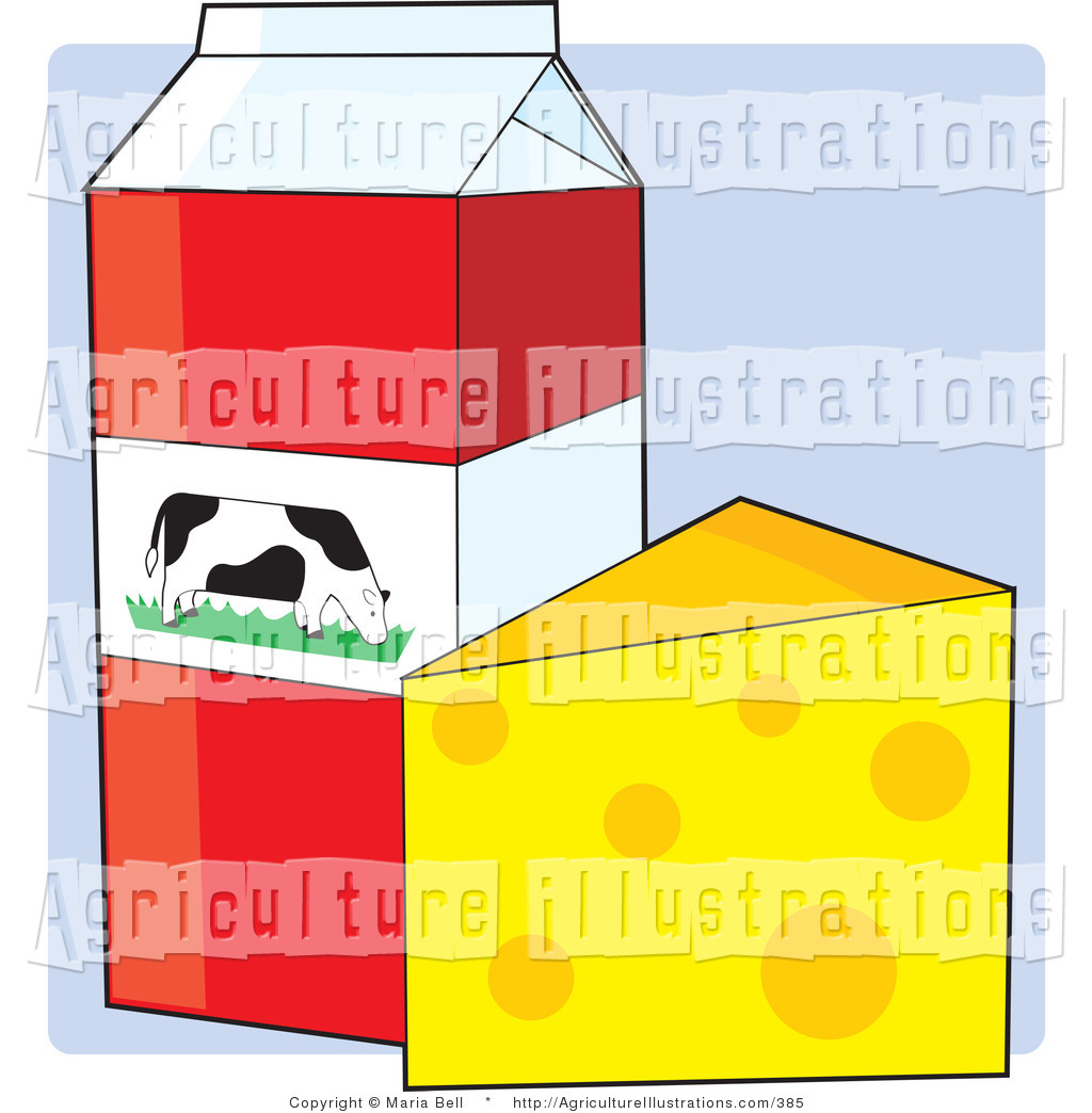 Agriculture Clipart Of A Carton Of Whole Milk With A Dairy Cow Picture