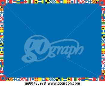 And Blue Nautical Flags Border Or Frame  Clipart Drawing Gg60783978