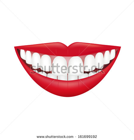 Beautiful Smiling Mouth With Beautiful Healthy Teeth Isolated On White