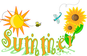 Clip Art Illustration Of Summer Text With Flowers And Insects