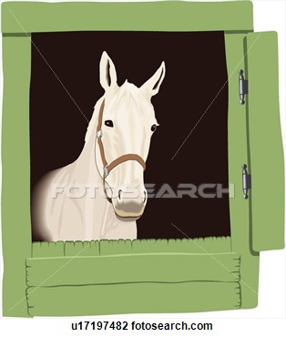 Clipart   Horse In Stable  Fotosearch   Search Clipart Illustration