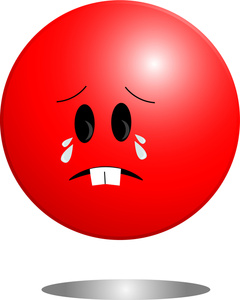 Crying Clipart Image  A Crying Red Cartoon Smiley Face With Buck Teeth