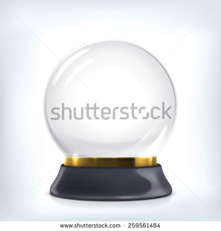Empty Snow Globe  Christmas Crystal Ball    Stock Vector