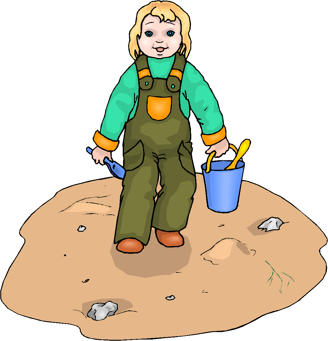 Girl Play With Beach Sand Free Clipart   Free Microsoft Clipart