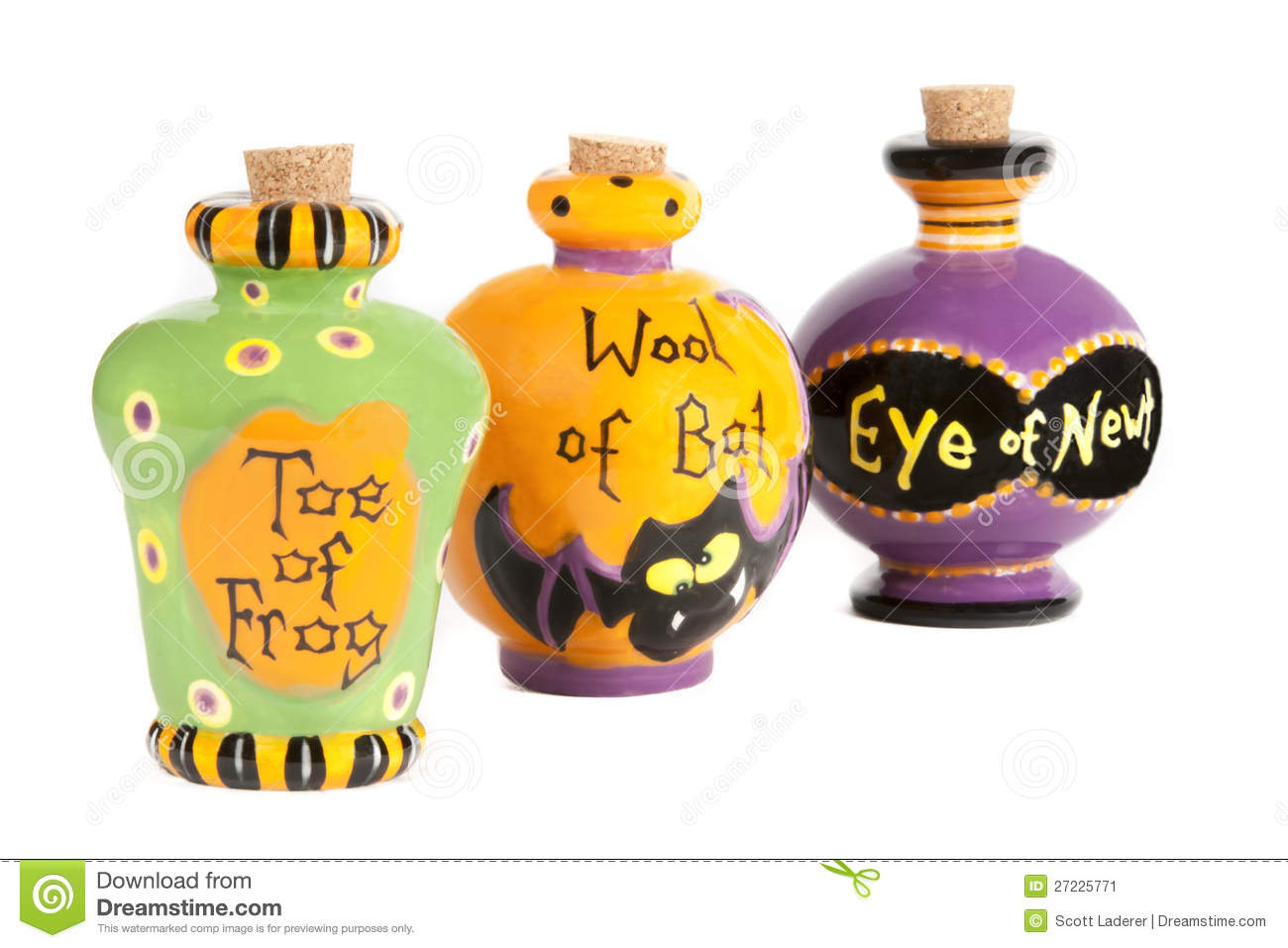 Halloween Potion Ingredients Ceramic Containers Stock Image   Image    