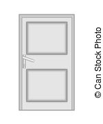 Shut The Door To On A White Background Isolated Stock Illustration
