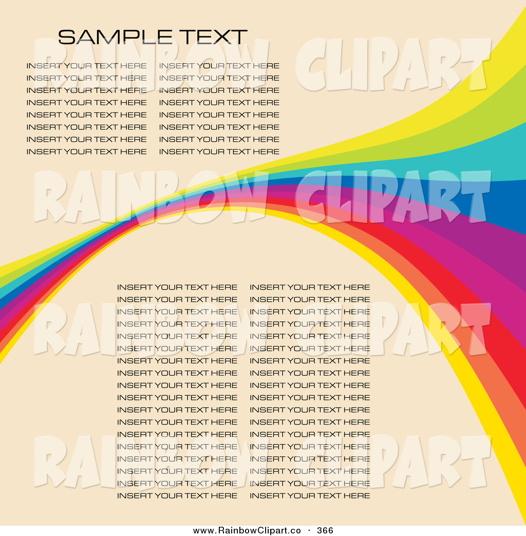Vector Clip Art Of A Rainbow Wave With Sample Text On A Brown Pastel    