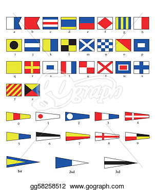 Vector Illustration   A Complete Set Of Nautical Flags For Letters And