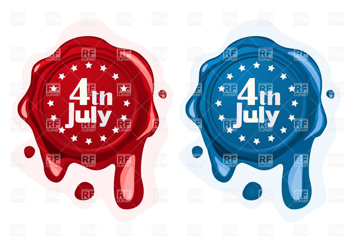 4th July Wax Seals Download Royalty Free Vector Clipart  Eps