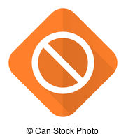 Access Denied Orange Flat Icon Clip Art