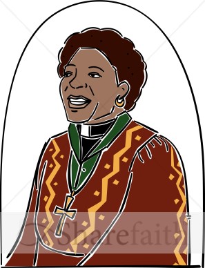 African American Female Reverend   Clergy Clipart