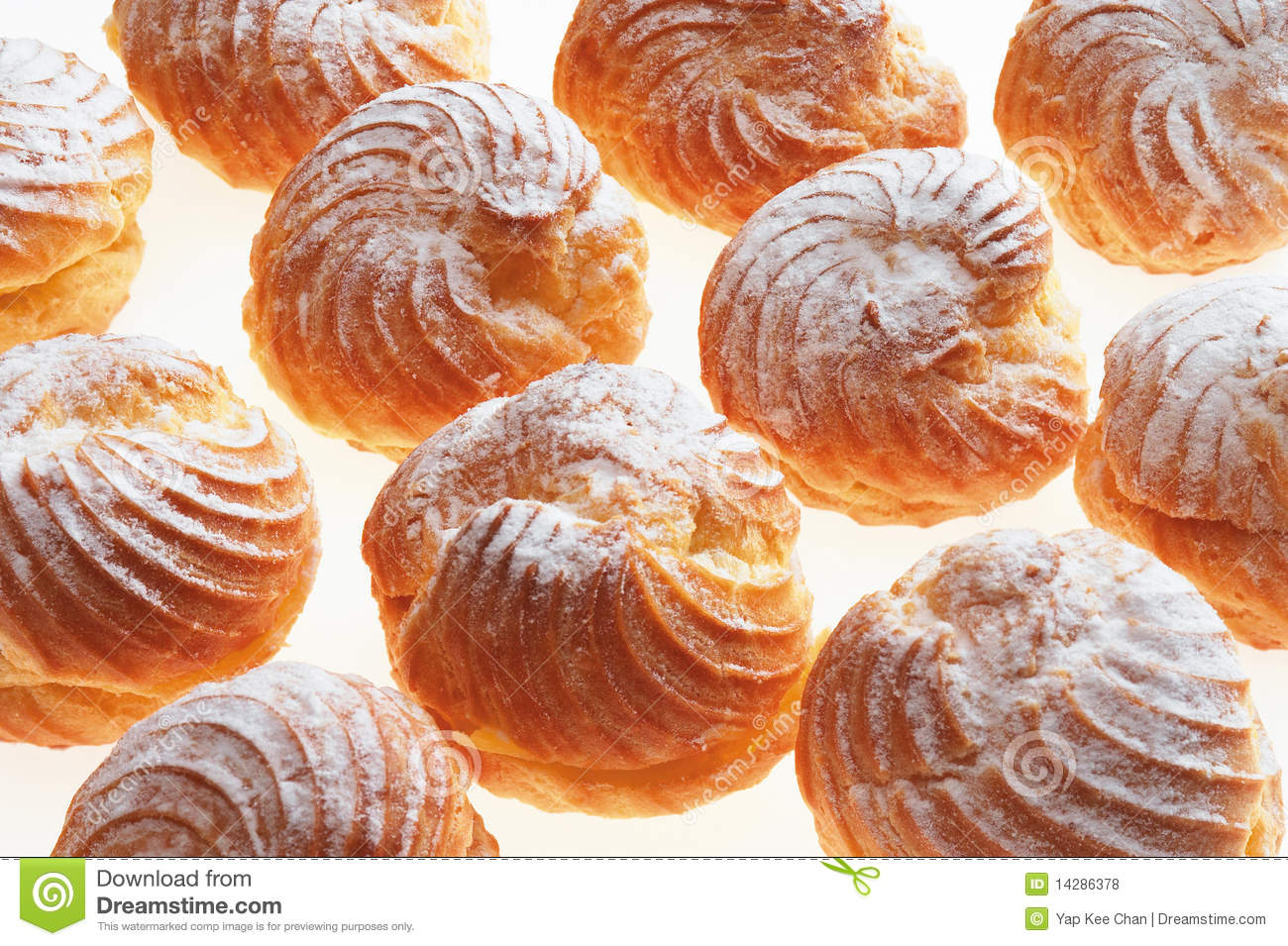 An Arrangement Of Scones Display On White Background