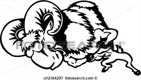 Animal Cartoon Cartoons Charge Horn Mascot Ram View Large Clip    