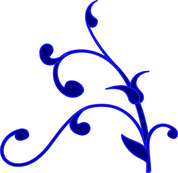 Blue Outline Flower Vine Clip Art At Clker Com   Vector Clip Art