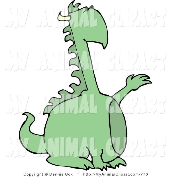 Clip Art Of A Reptilian Green Dragon With Horns By Djart    770