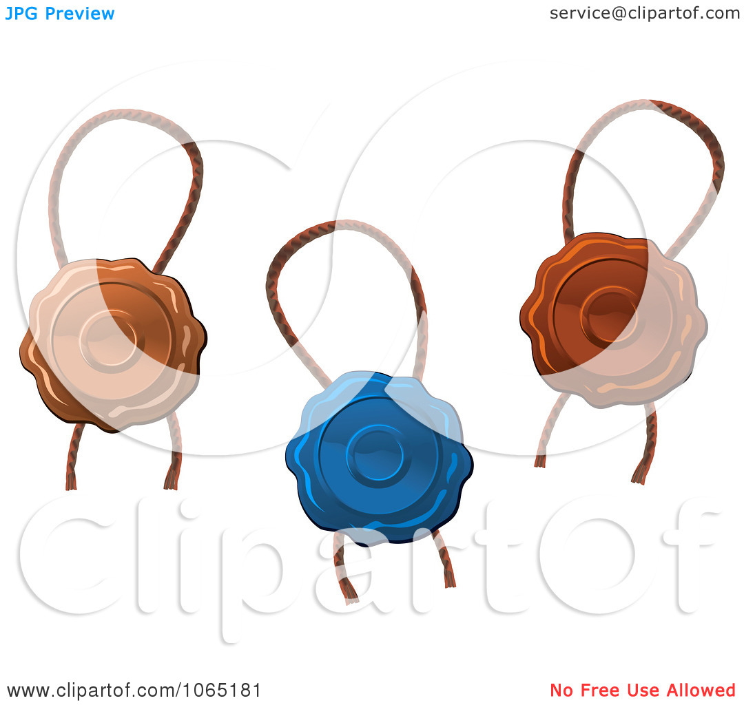 Clipart Wax Seals And Ropes 2   Royalty Free Vector Illustration By