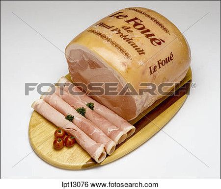 Cooked Ham Clipart Le Foue Cooked White Ham And Slices On Wooden Board