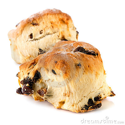 Fruit Scones With Dates And Raisins Isolated On White Background