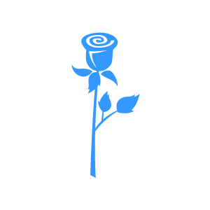 Graphic Design Of Flower Clipart   Blue Cute Lonely Rose With White