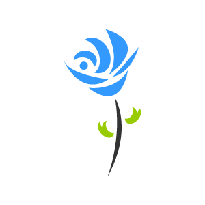 Graphic Design Of Flower Clipart   Blue Depressed Rose With White