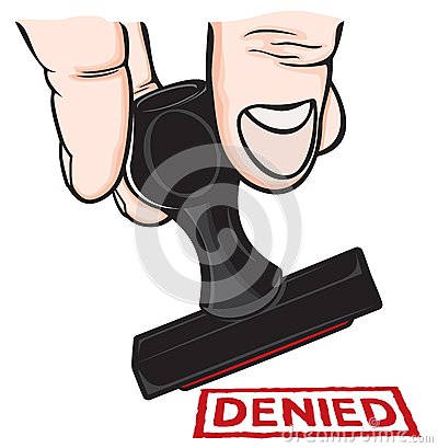 Hand And Stamp Denied Royalty Free Stock Photo   Image  35262805