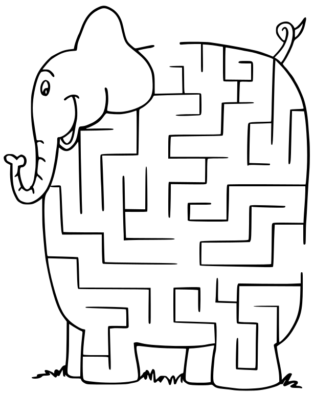 Maze Elephant Clipart