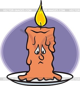 Melting Wax Of Burning Candle   Vector Clipart