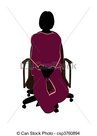   Mujer Pijama Sentado Silla    Csp3760894   Buscar Clipart    