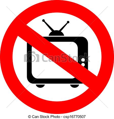 No Tv Sign Isolated On White