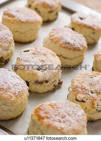 Picture   Tray Of Fruit Scones  Fotosearch   Search Stock Photography    