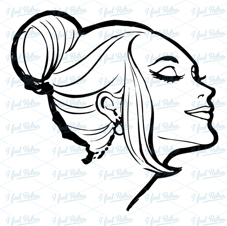 Retro Clipart  Woman With Beautiful Feelings   Authentic Vintage