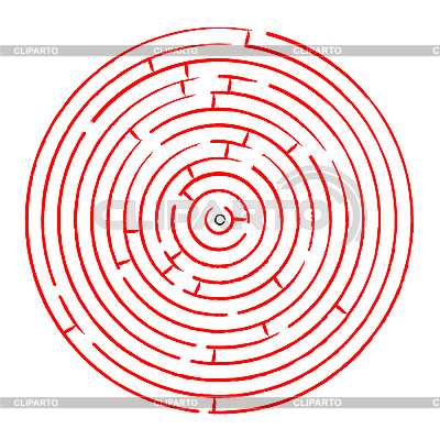 Round Red Maze Against White   Stock Vector Graphics   Cliparto
